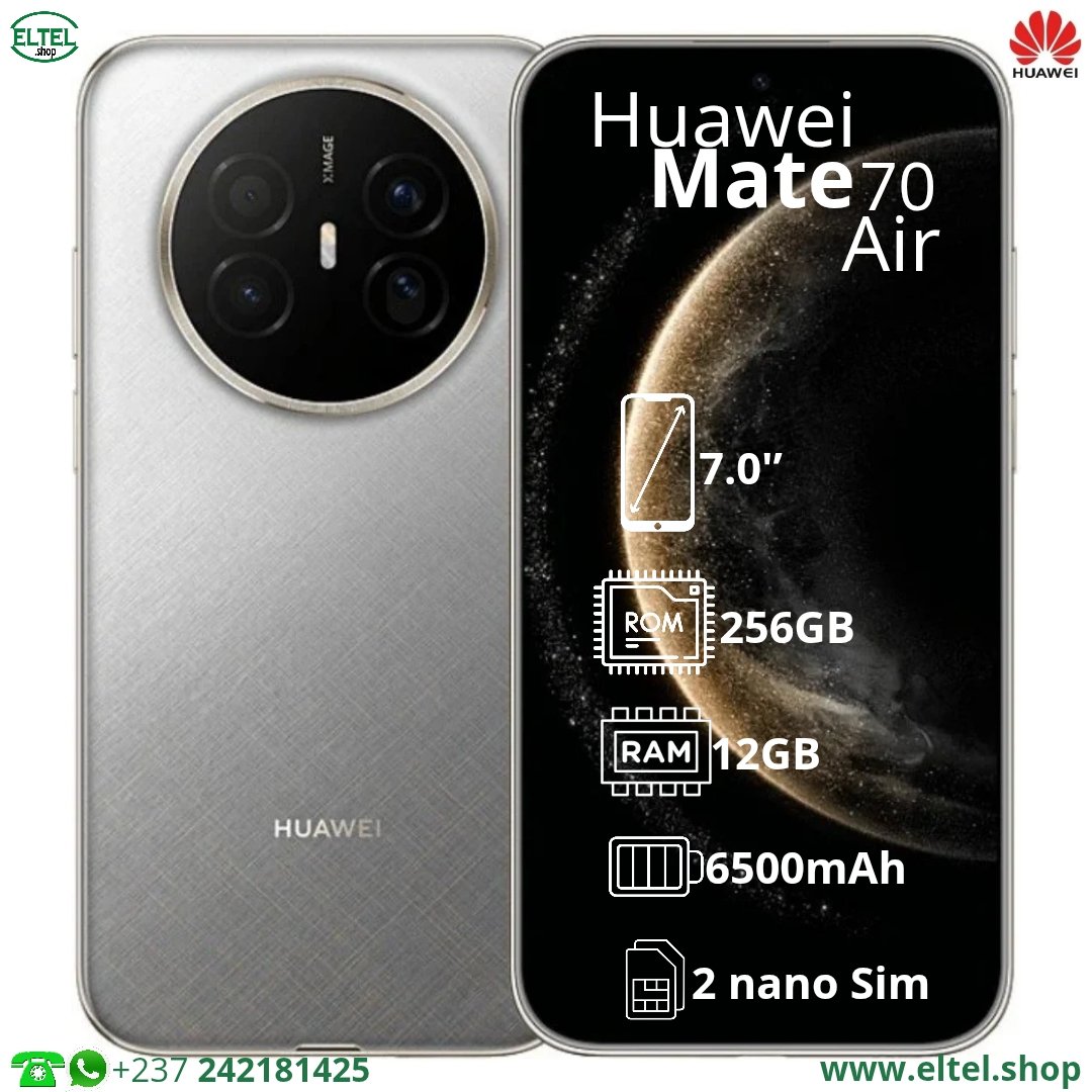 Huawei Mate 70 Air - 256GB/12GB - 50MP+12MP+8MP/10.7MP - 6500mAh - garantie 12 mois (neuf)
