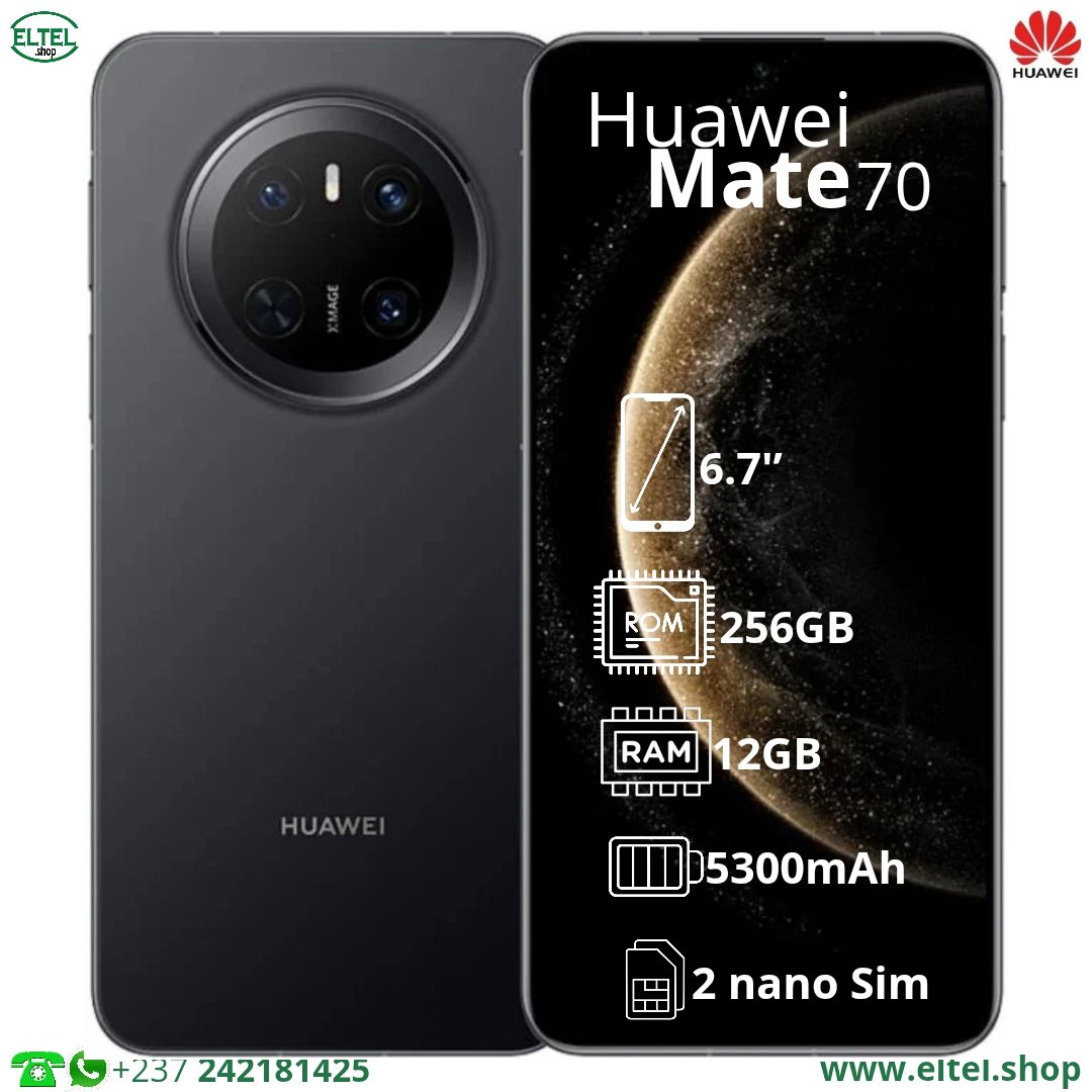 Huawei Mate 70 - 256GB/12GB - 50MP+40MP+12MP/13MP - 5300mAh - garantie 12 mois (neuf)