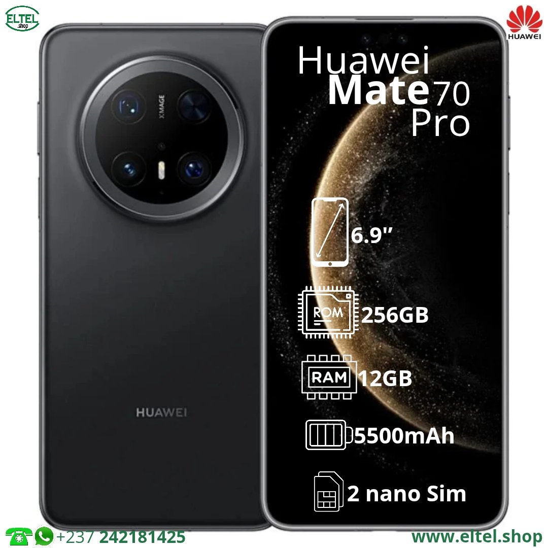 Huawei Mate 70 Pro - 256GB/12GB - 50MP+48MP+40MP/13MP - 5500mAh - garantie 12 mois (neuf)