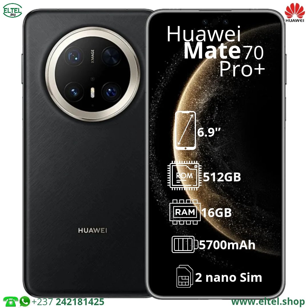 Huawei Mate 70 Pro+ - 512GB/16GB - 50MP+48MP+40MP/13MP - 5700mAh - garantie 12 mois (neuf)