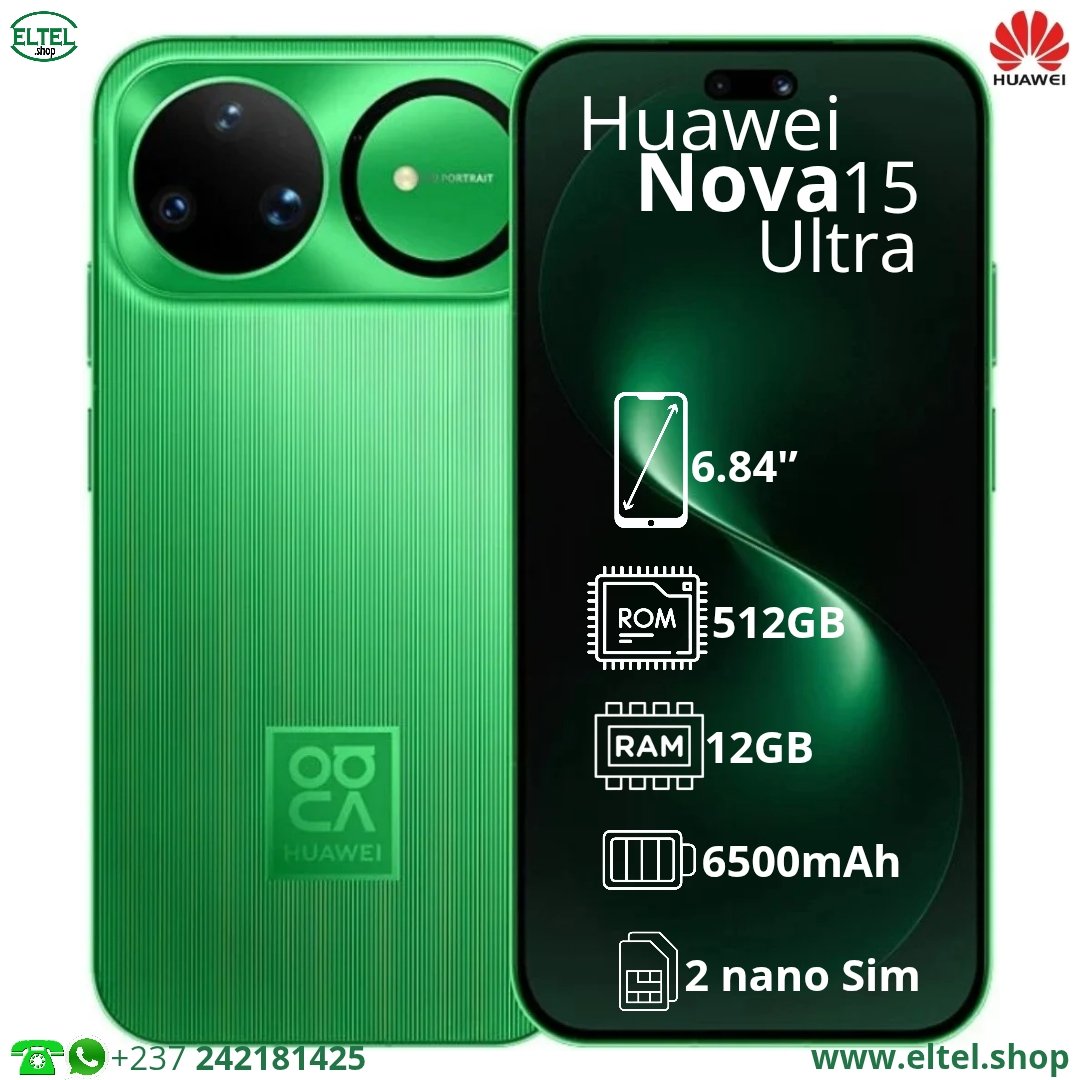 Hua nv 15 ul vrt 512.12 Huawei Nova 15 Ultra - 512GB/12GB - 50MP+50MP+50MP/50MP - 6500mAh - garantie 12 mois (neuf)