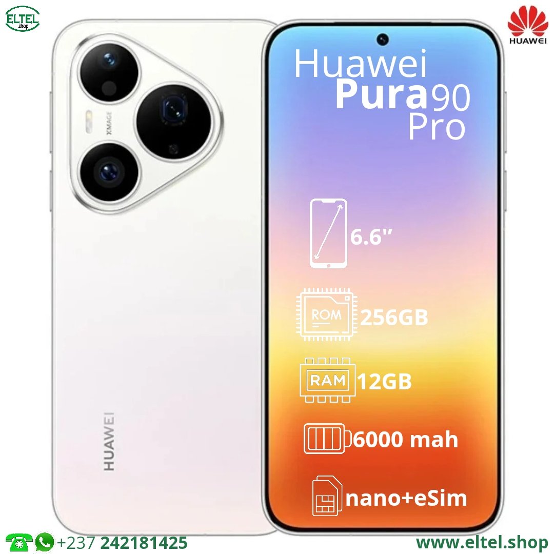 Hua pura 90 Pr blc 256.12 Huawei Pura 90 Pro 5G - 256GB/12GB - 50MP+50MP+12.5MP/13MP - 6000mAh - garantie 12 mois (neuf)