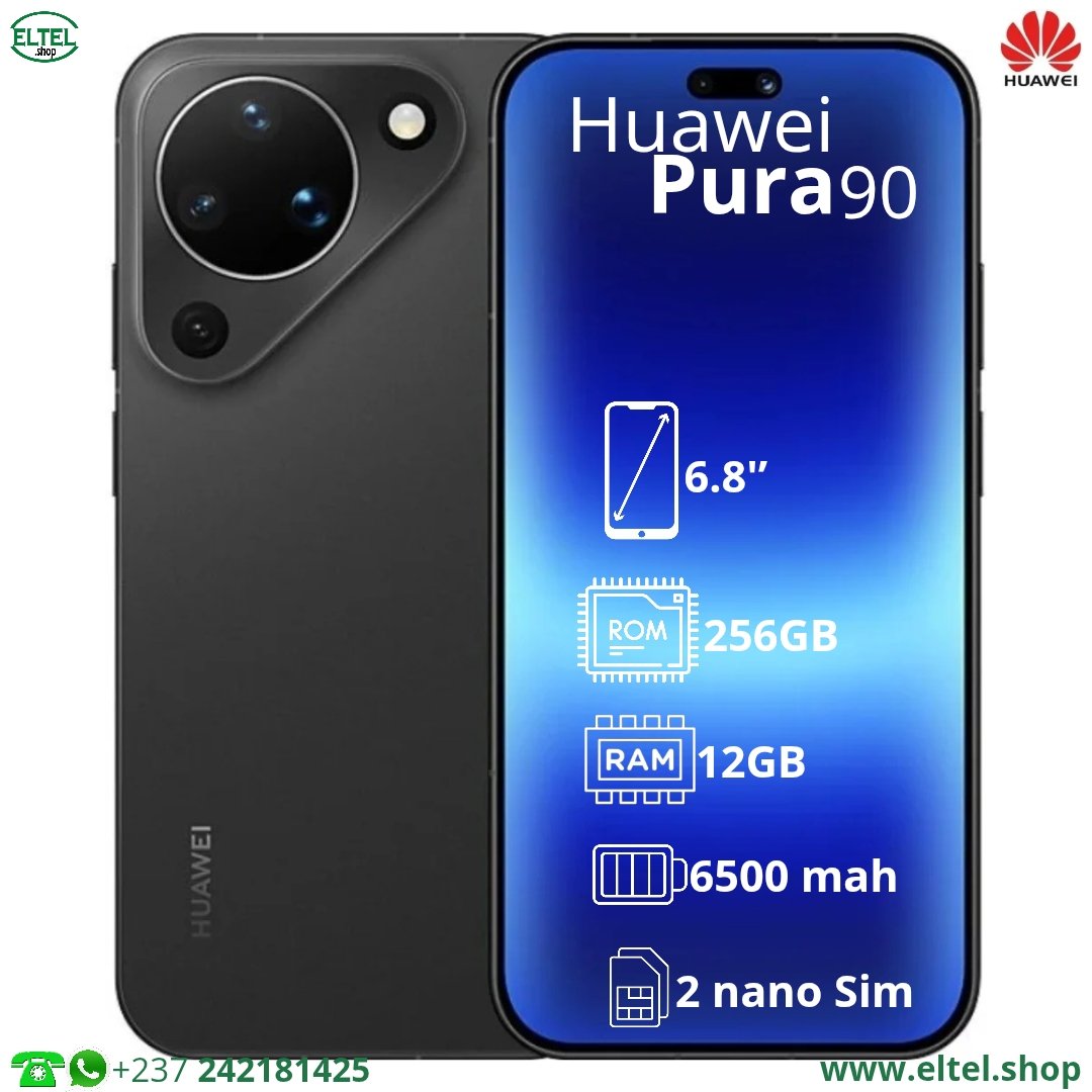 Hua pura 90 nr 256.12 Huawei Pura 90 5G - 256GB/12GB - 50MP+50MP+12.5MP/50MP - 6500mAh - garantie 12 mois (neuf)