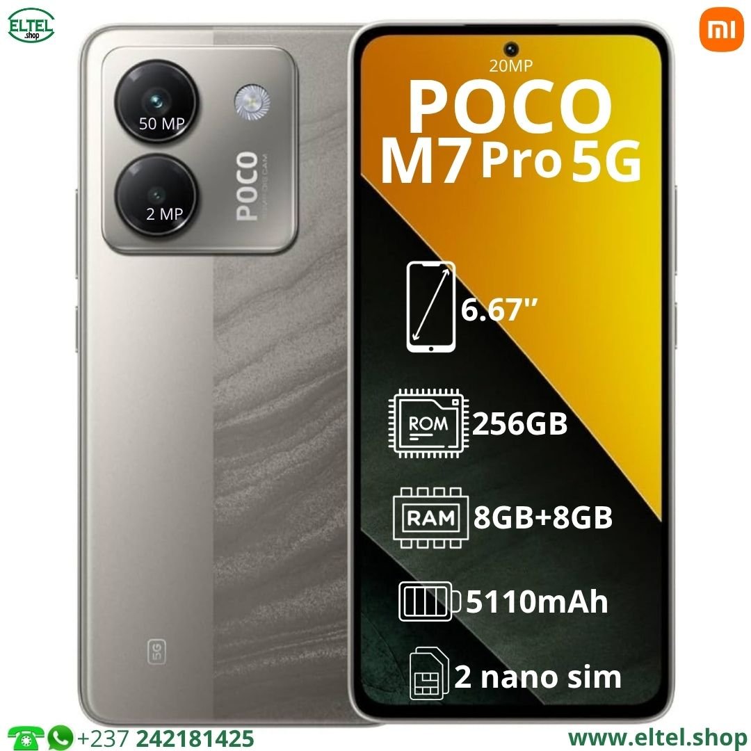 Poco M7 Pr 5G gr 256.8 Poco M7 Pro 5G - 256GB/8GB - 2sim - 50MP+2MP/20MP - 5110mAh - garantie 12 mois (neuf)