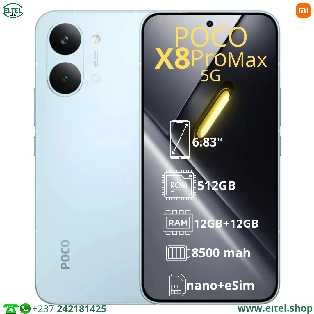 Poco X8 Pro Max 5G - 512GB/12GB - 2sim - 50MP+8MP/20MP - 8500mAh - garantie 12 mois (neuf)