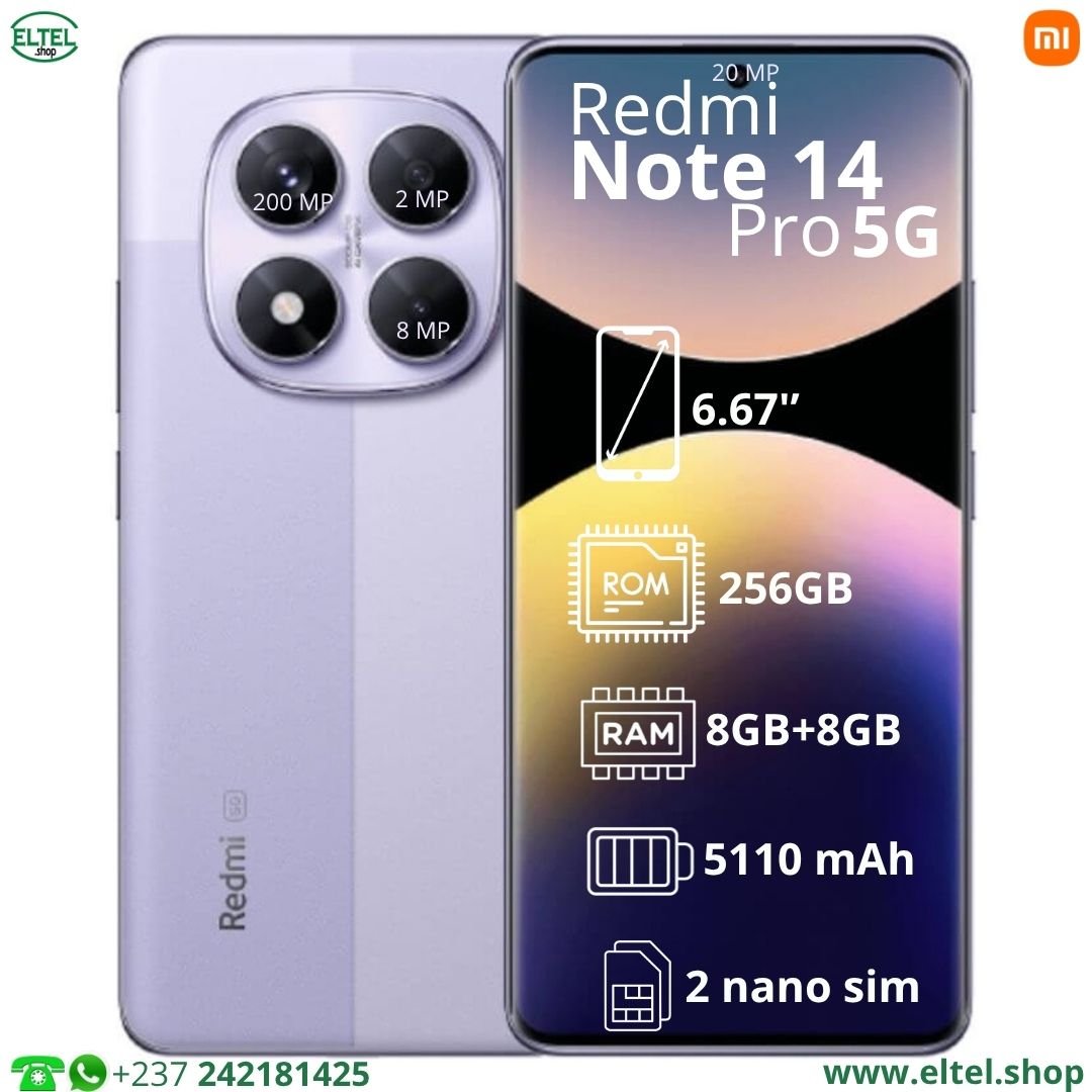 Red nt 14 pr 5g vlt 256.8 Redmi Note 14 Pro 5G Global - 256GB/8GB - 200MP+8MP+2MP/20MP - 5110mAh - Garantie 12 mois (neuf)