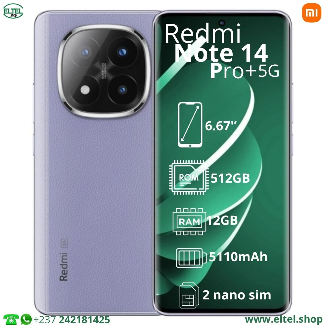 Redmi Note 14 Pro+ 5G Global - 512GB/12GB - 200MP+8MP+2MP/20MP - 5110mAh - Garantie 12 mois (neuf)