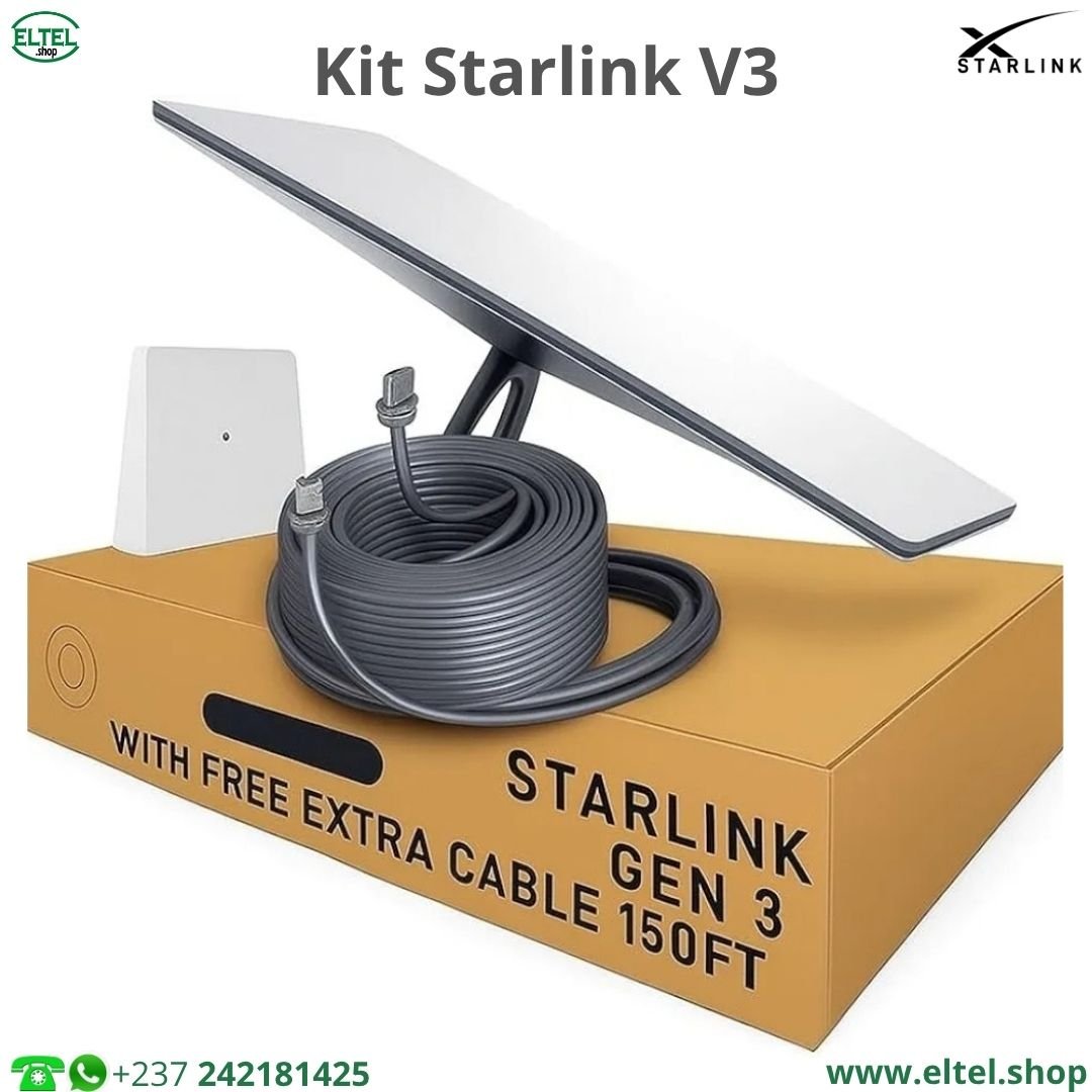 Kit Starlink V3 Standard - débit jusqu'à 250 Mb/s - Wifi 6