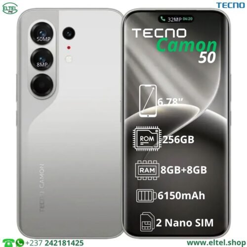 Tecno Camon 50 - 256GB/8GB - 50MP+8MP/32MP - 6150mAh - garantie 12 mois (neuf)