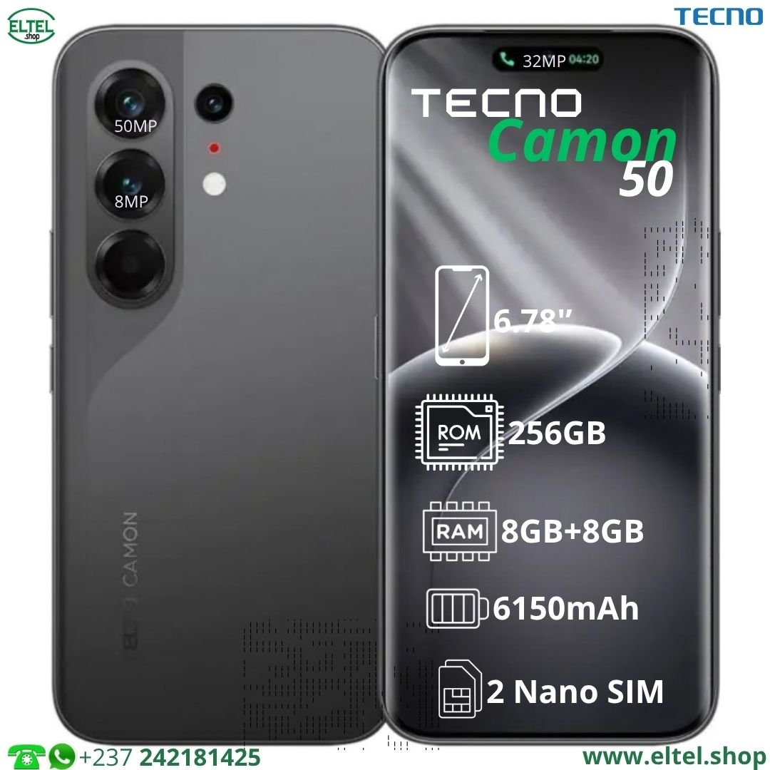 Tecno Camon 50 - 256GB/8GB - 50MP+8MP/32MP - 6150mAh - garantie 12 mois (neuf)