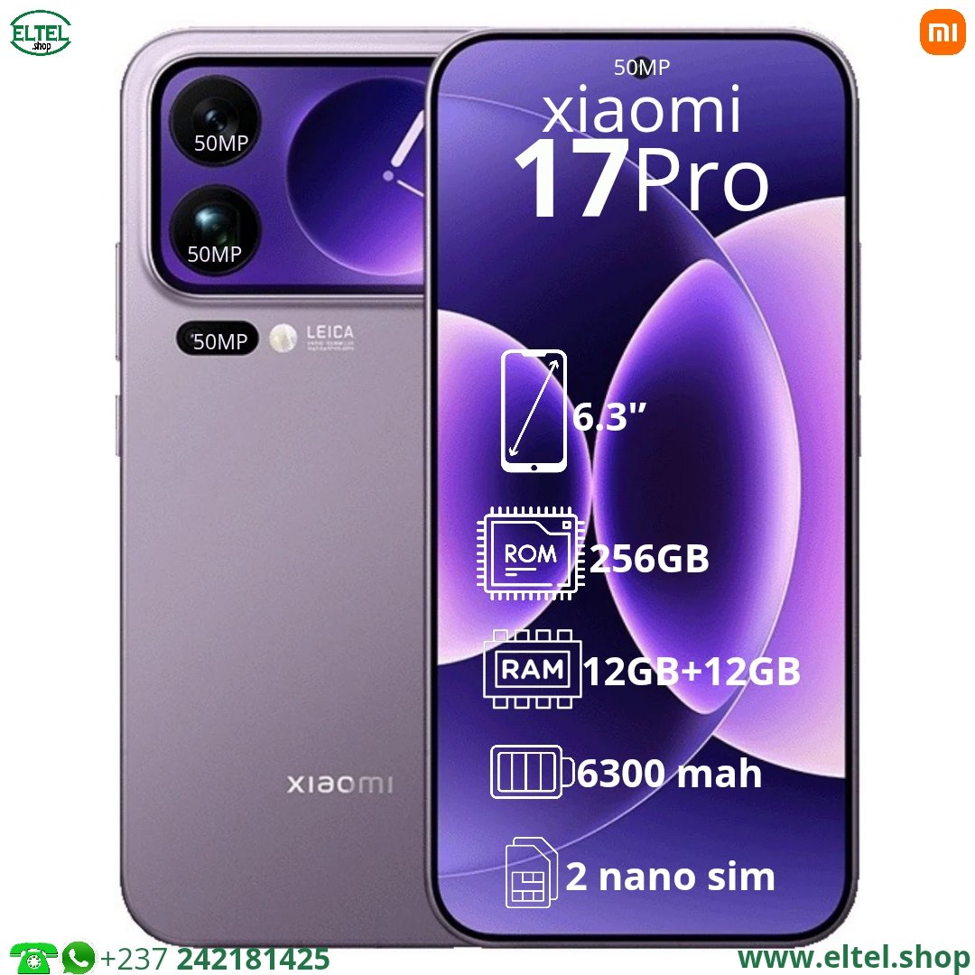 Xiaomi 17 Pro - 256GB/12GB - 50MP+50MP+50MP/50MP - 6300mAh - garantie 12 mois (neuf)