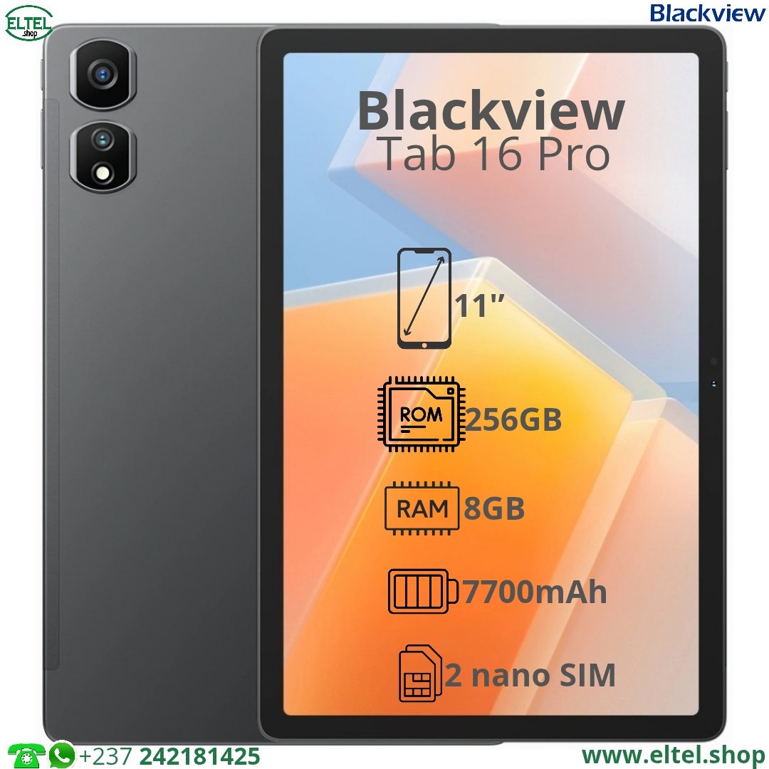 Blackview Tab 16 Pro - 11 Pouces - 256GB/8GB - 13MP+2MP/8MP - 7700mAh - Garantie 12 Mois (neuf)