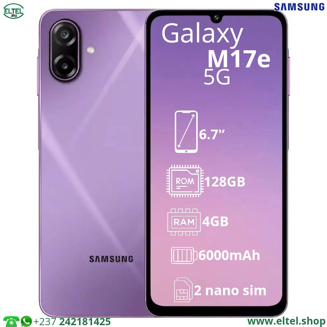 Galaxy M17e 5G - 128GB/4GB - 2sim - 50MP+2MP/8MP - 6000mAh - garantie 24 mois (neuf)