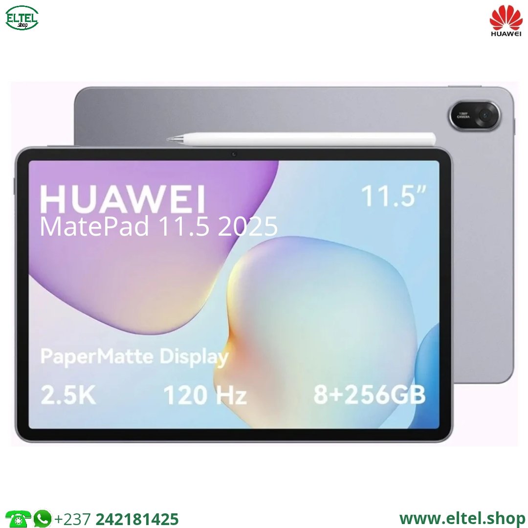 Huawei MatePad 11.5 2025 - 256GB/8GB - 13MP/8MP - 10100mAh - Garantie 12 mois (neuf)