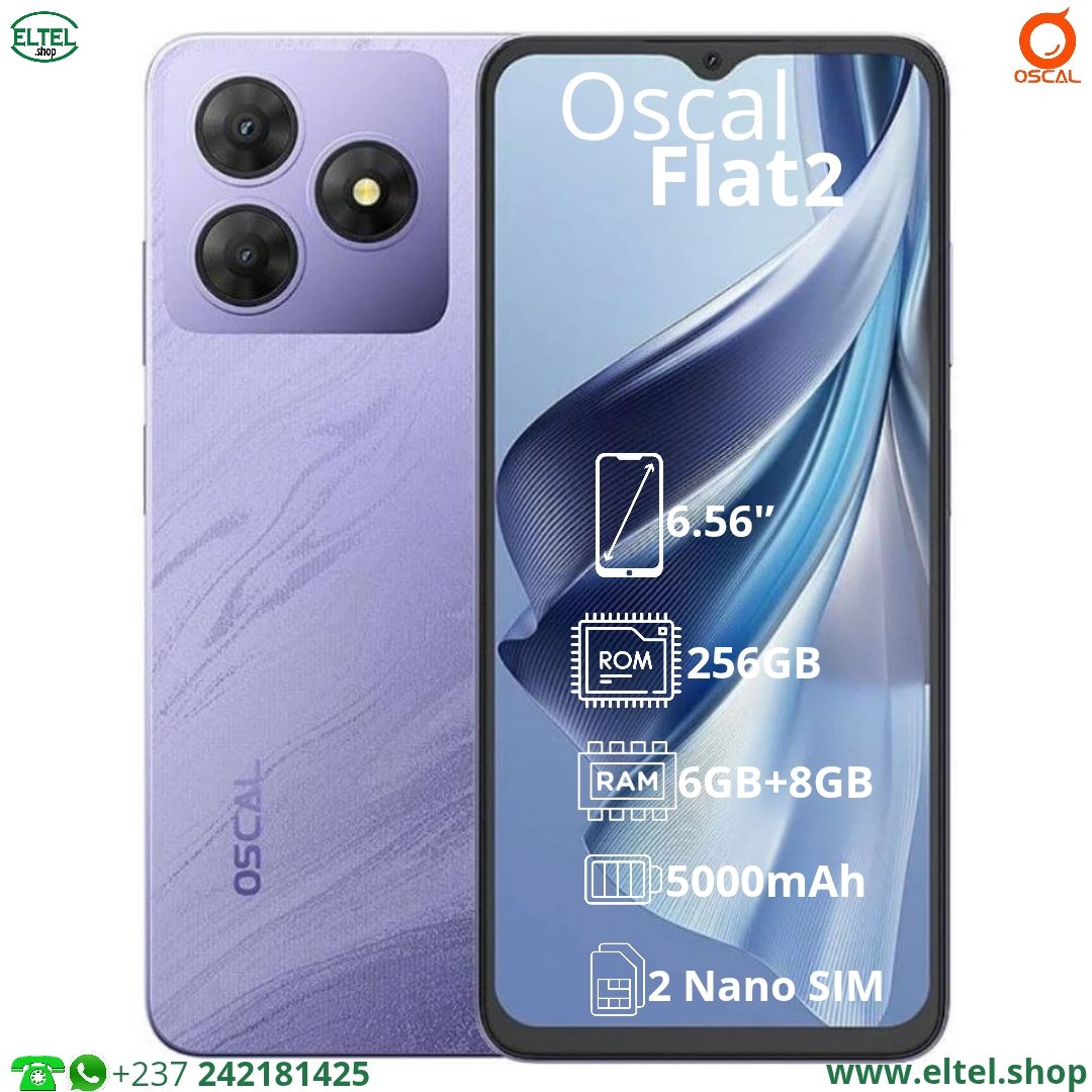 Oscal Flat2 vlt 256.6 Oscal Flat 2 - 256GB/6GB - 13MP/8MP - 5000mAh - Garantie 12 Mois (neuf)
