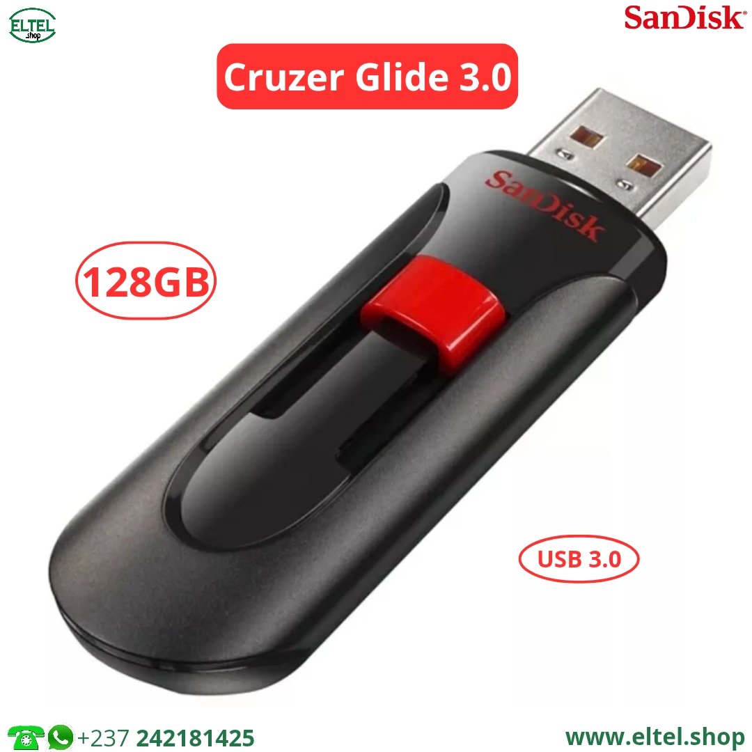 Clé usb SanDisk Cruzer Glide SDCZ600 - 128 Go - Garantie 12 mois