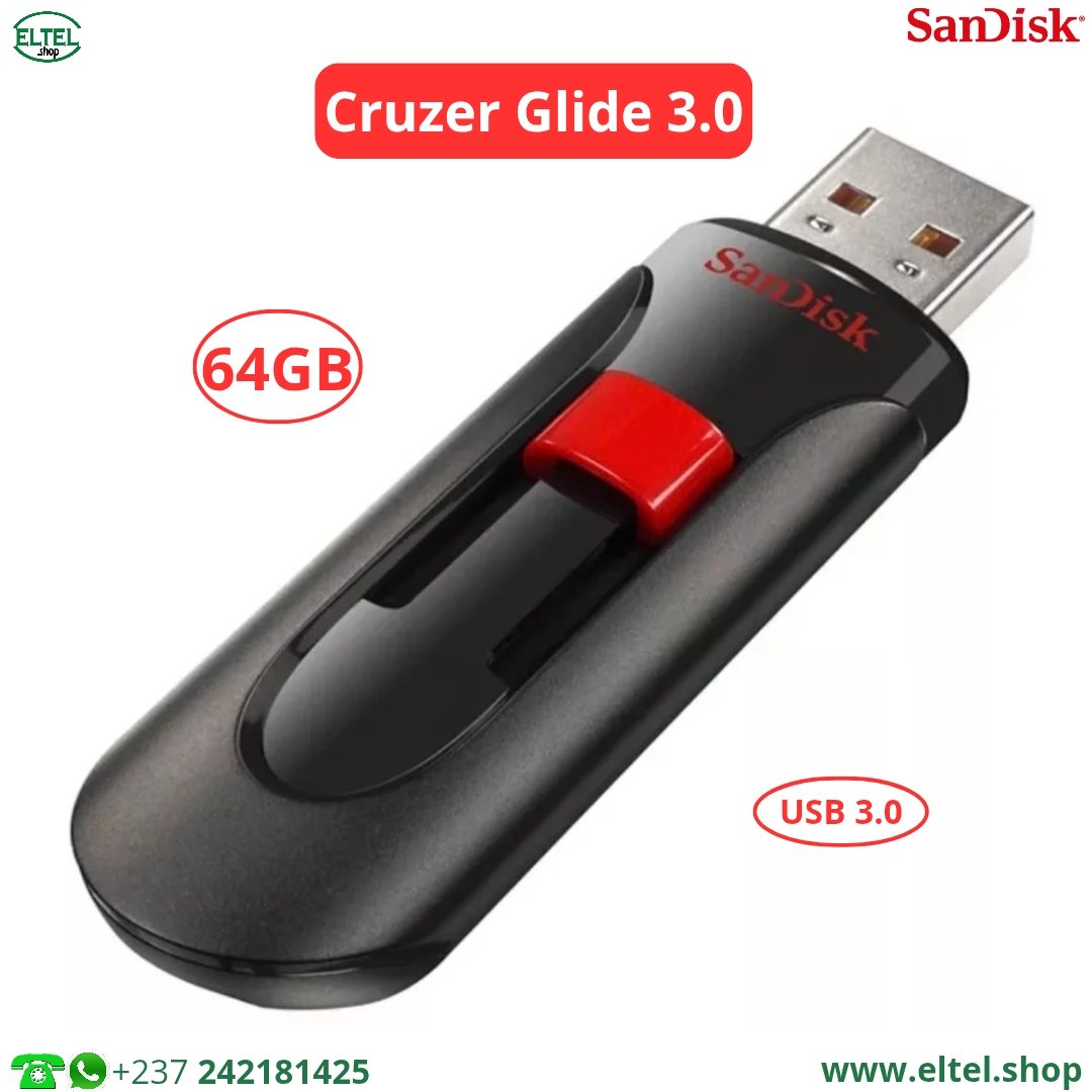 Clé usb SanDisk Cruzer Glide SDCZ600 - 64 Go - Garantie 12 mois