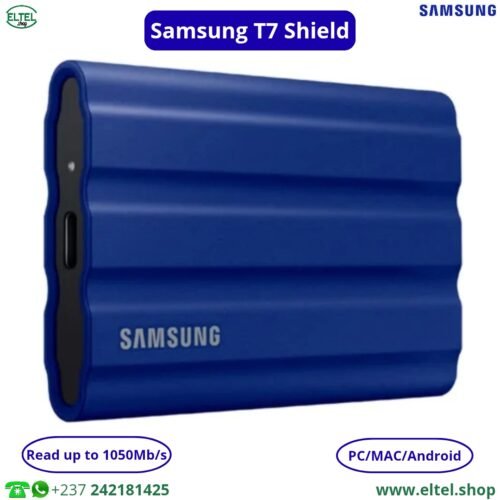 Ssg T7 shield bl Disque Dur SSD Portable Samsung T7 Shield - 1 To - 1050 Mbps - Garantie 12 mois (neuf)