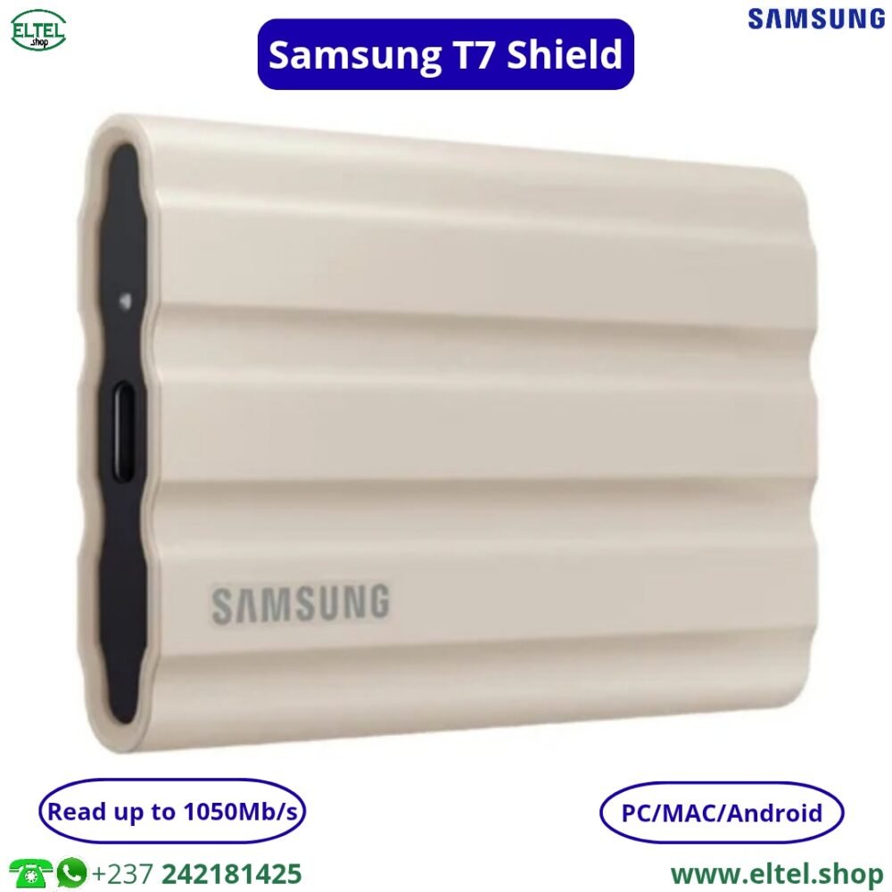 Disque Dur SSD Portable Samsung T7 Shield  - 2 To - 1050 Mbps - Garantie 12 mois (neuf)