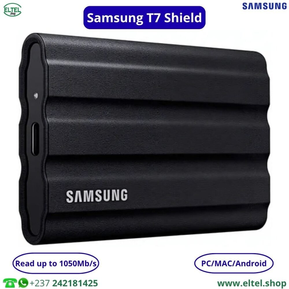Disque Dur SSD Portable Samsung T7 Shield  - 2 To - 1050 Mbps - Garantie 12 mois (neuf)
