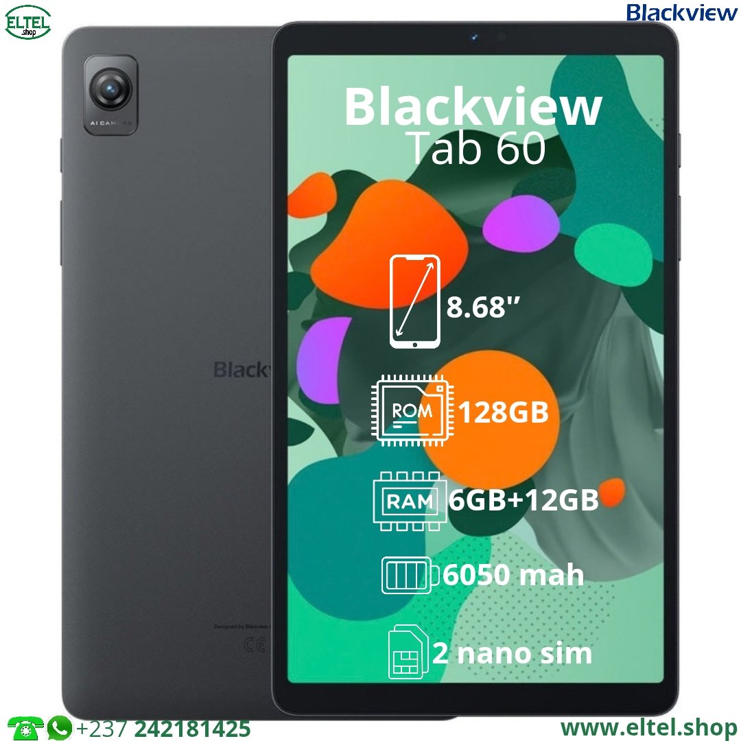 Blackview Tab 60 - 11 Pouces - 128GB/6GB - 2 sim - 13MP/8MP - 6050mAh - Garantie 12 Mois (neuf)