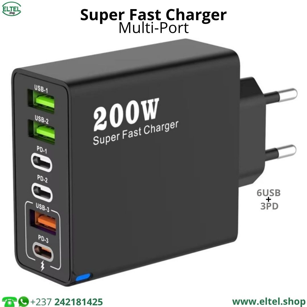 Chargeur Super Rapide ADC-PD010 - 200W - 3Port USB-A - 3Port USB-C