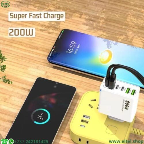 Chargeur Super Rapide ADC-PD010 - 200W - 3Port USB-A - 3Port USB-C