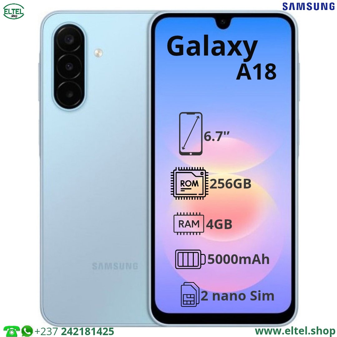 Galaxy A18 4G - 256GB/4GB - 2sim - 50MP+5MP+2MP/13MP - 5000mAh - garantie 24 mois (neuf)