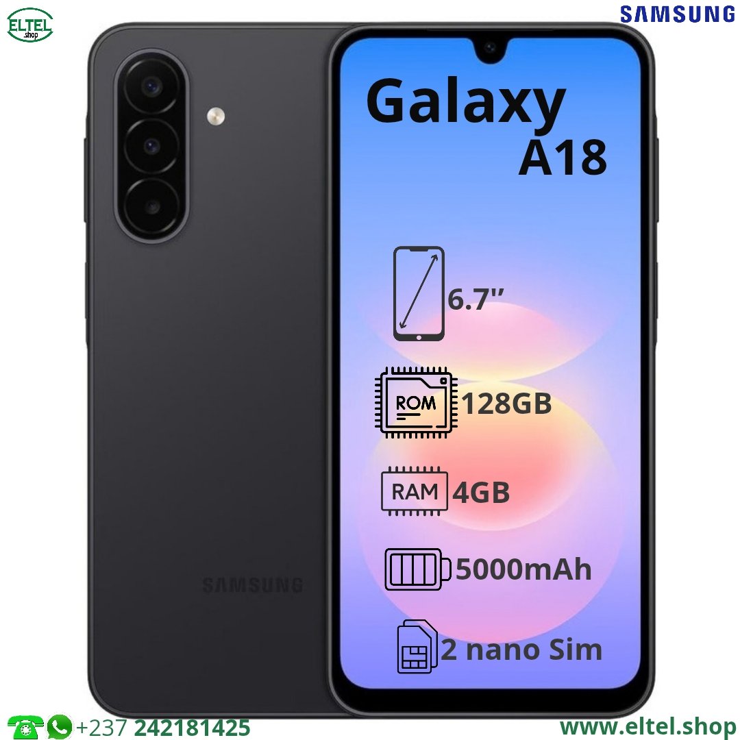 Galaxy A18 4G - 128GB/4GB - 2sim - 50MP+5MP+2MP/13MP - 5000mAh - garantie 24 mois (neuf)