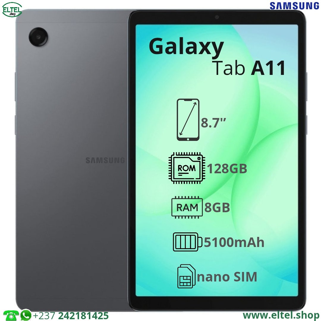 Galaxy Tab A11 - 8.7 pouces - 128GB/8GB - sim - 8MP/5MP - 5100mAh - garantie 24 mois (neuf)