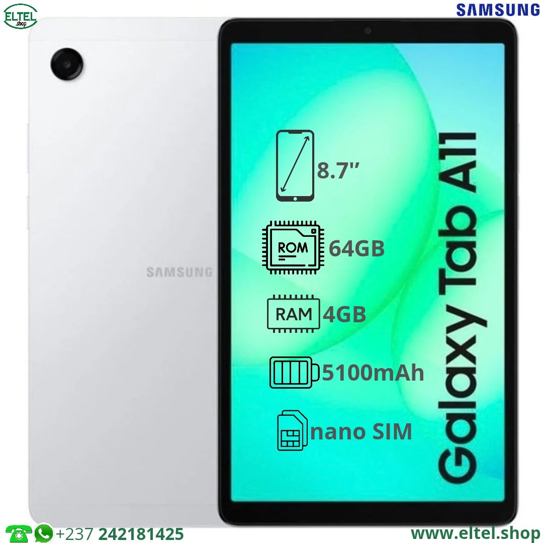 Galaxy Tab A11 - 8.7 pouces - 64GB/4GB - sim - 8MP/5MP - 5100mAh - garantie 24 mois (neuf)