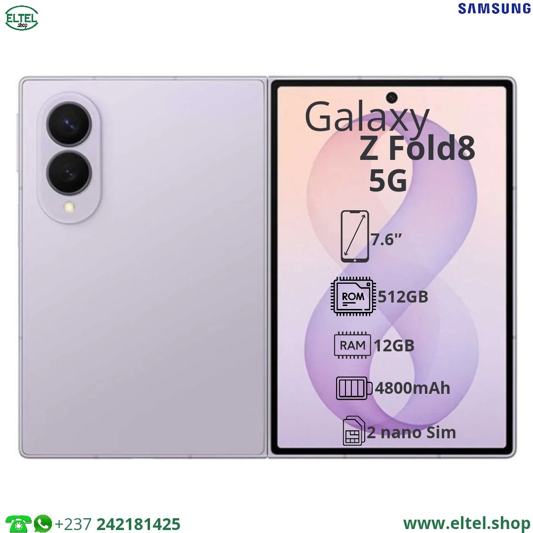 Galaxy Z Fold8 5G - 512GB/12GB - 50MP+50MP/10MP+10MP - 4800mAh - garantie 25 mois (neuf)