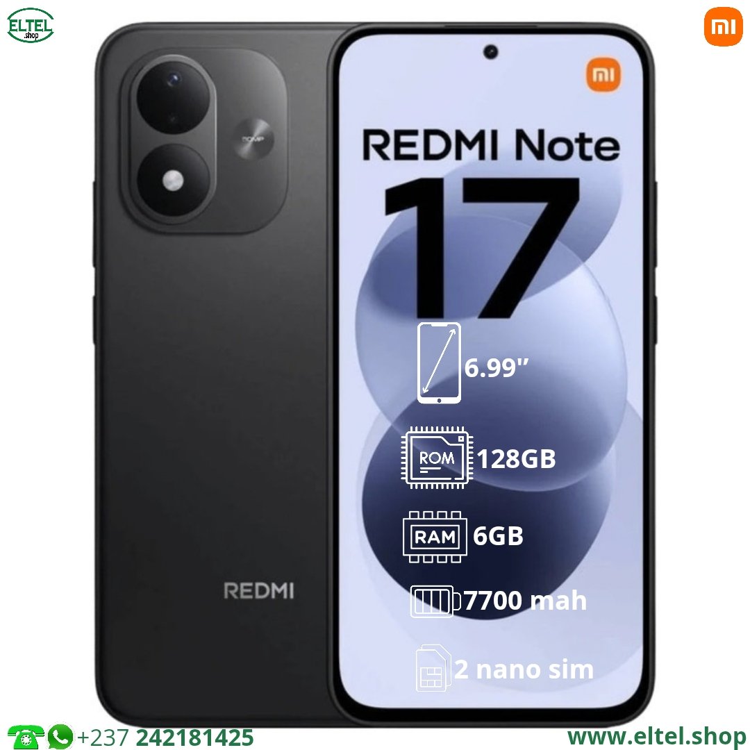 Redmi Note 17 4G Global - 128GB/6GB - 50MP/16MP - 7700mAh - Garantie 12 mois (neuf)